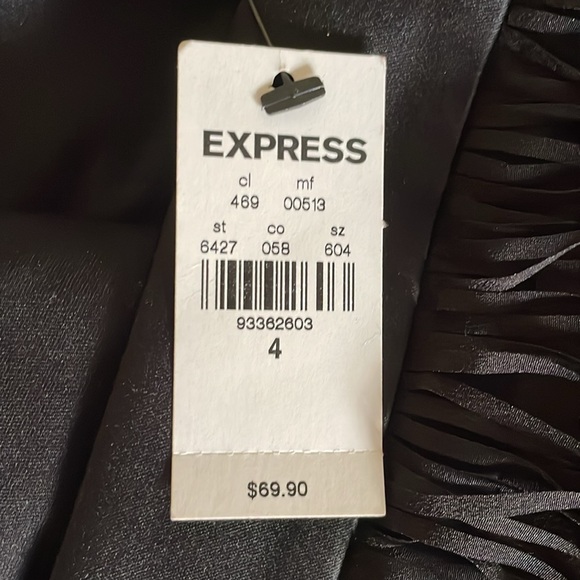 NWT Express fringe mini skirt black side zip lined size 4 small - Picture 5 of 5